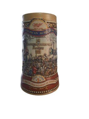 Vintage Miller High Life Beer Stein Great American Achievements Railway 1869